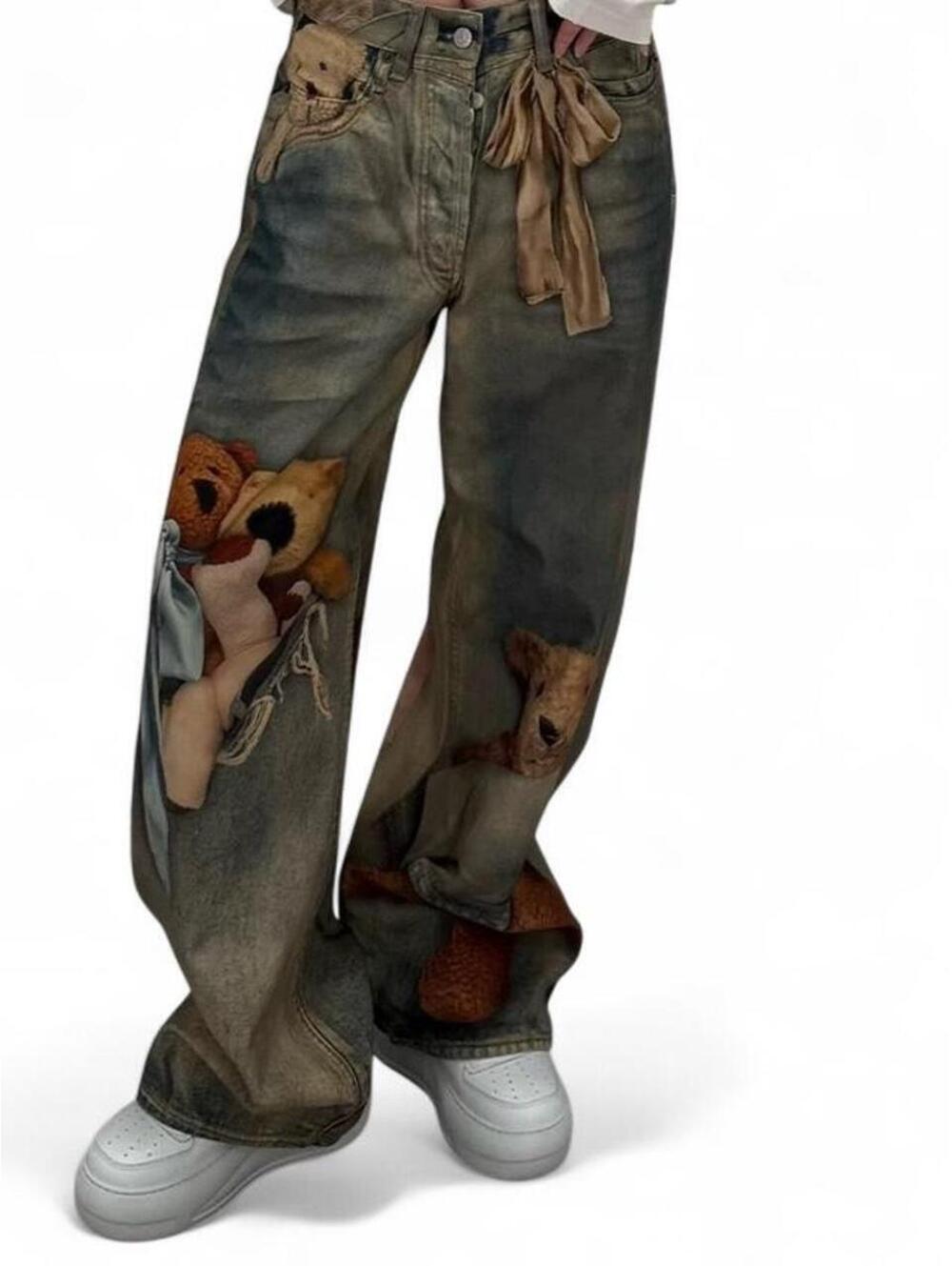 Teddy Bear Jeans with teddy bear graphics